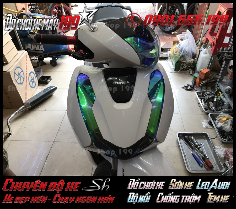 Ảnh đồ chơi độ choá đèn Titan sh 2018 2019 2020 mẫu 150i 125i sang trọng khu vực Miền Nam