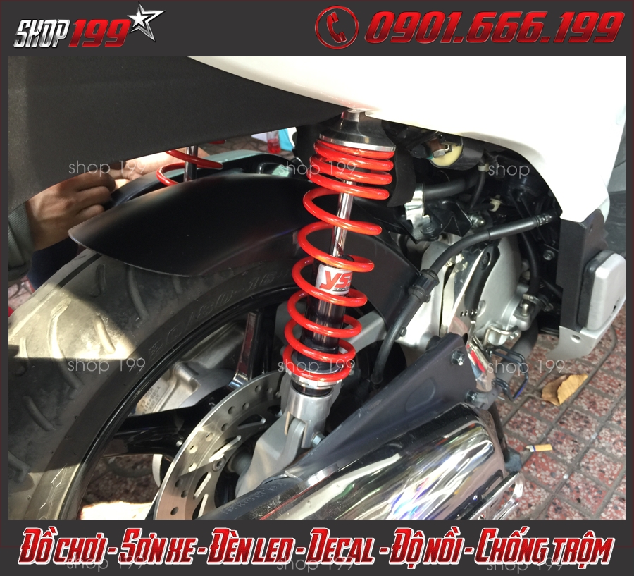 Image: Độ phuộc sau YSS để xe chạy êm hơn, bền hơn, với hệ thống giảm xóc đôi cho xe SH 2018 2019 2020 150i 125i tại Tp.HCM.